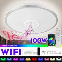 100w wifi app control led smart ceiling light rgb dimmable bluetooth music light modern home bedroom living room ceiling lamp