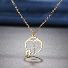 Ожерелья из нержавеющей стали, цепочка с подвесками в виде креста для церкви, чокер, модное ожерелье для женщин, ювелирные изделия, свадебные подарки