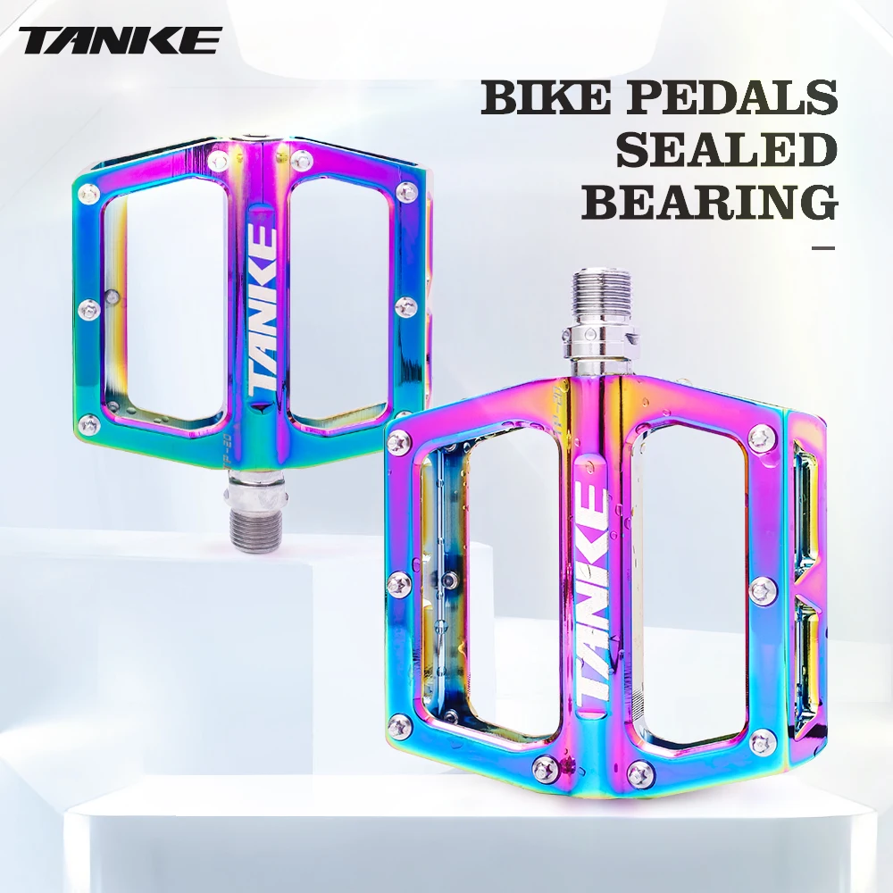 

Bicycle Pedals TANKE TP-20 Ultralight Aluminum Alloy Colorful Hollow Anti-skid Bearing Mountain Bike Foot Pedal Flat BMX
