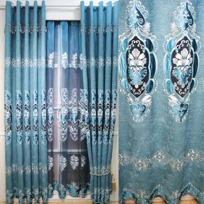 Европейские новые высококачественные красивые золотые вышитые шторы Xuenier для