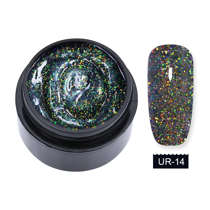 Glitter14 UR SUGAR 15 мл сверкающий Удлинительный УФ-гель лак мерцающий высокая твердость удлиннение ногтей художественные советы инструменты строительный УФ-гель лак - Цвет: Glitter14
