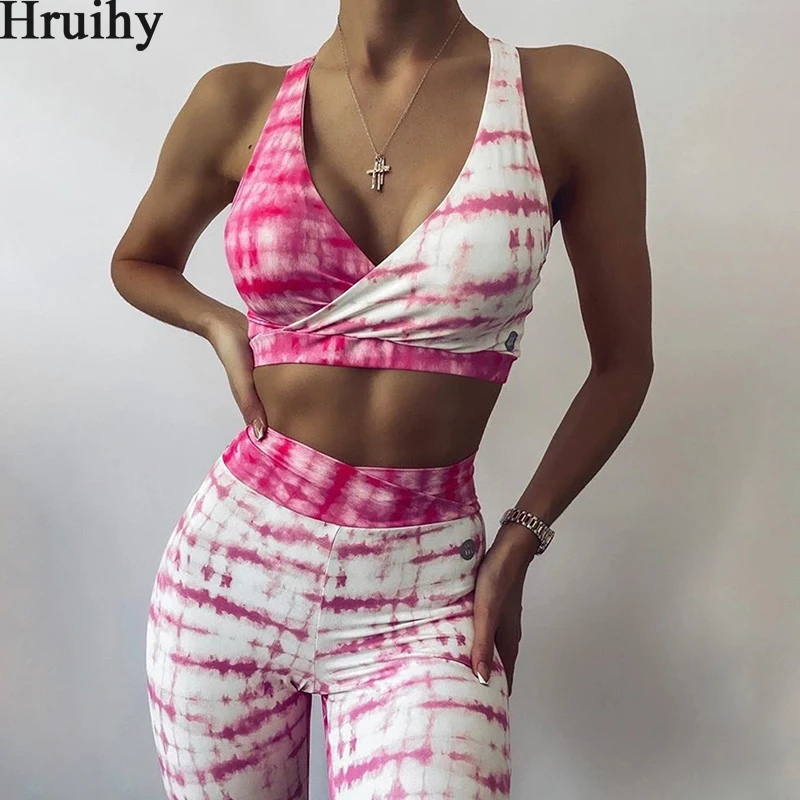 Женские спортивные костюмы укороченные топы и длинные брюки сексуальный модный