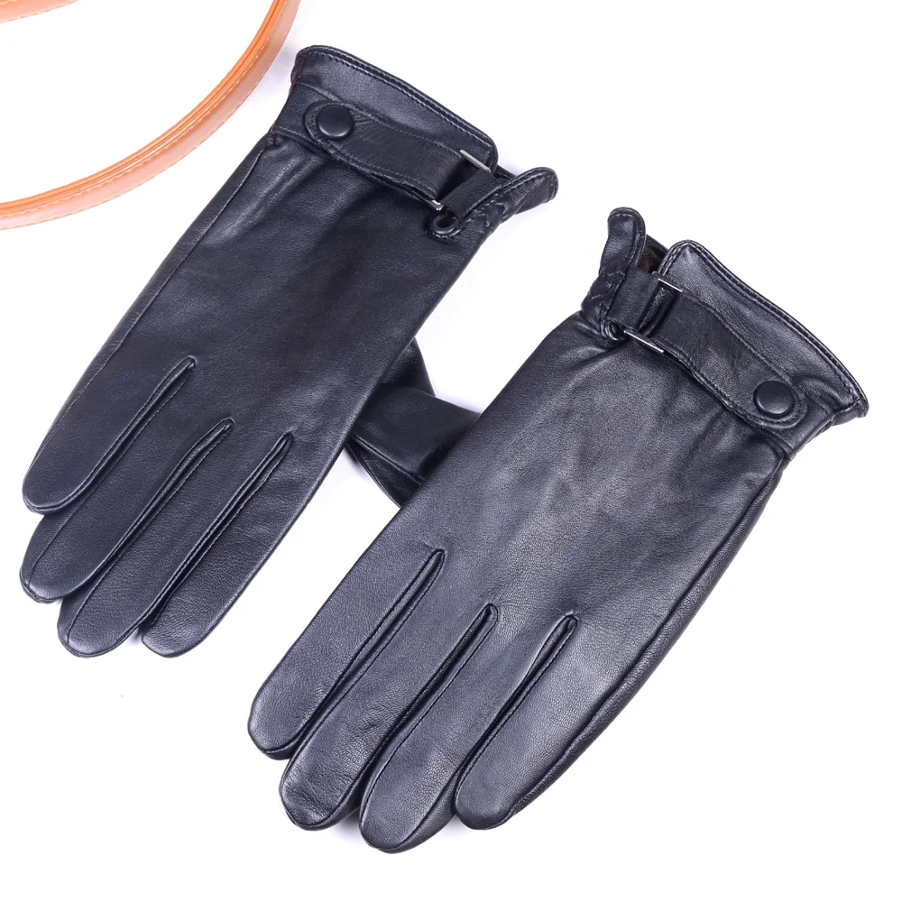 Мужские зимние короткие перчатки из натуральной козьей кожи | Аксессуары для