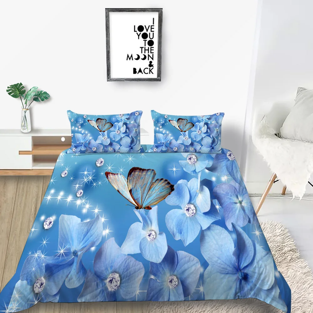 Комплект постельного белья с рисунком бабочек Королевский художественный