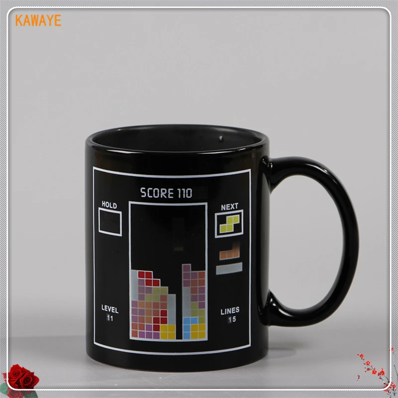 1 шт. кофейная чашка с рисунком Тетрис чайная керамическая термореакцией кружка