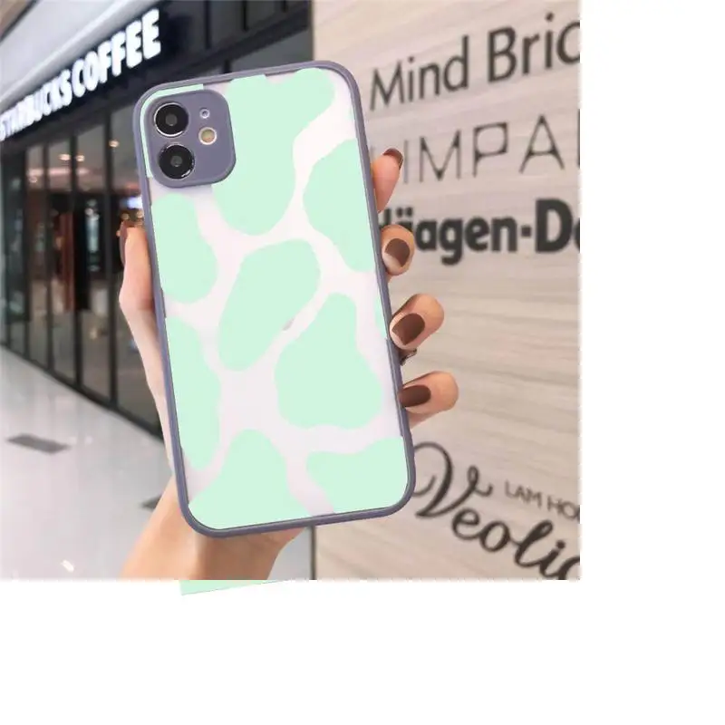 

Cow color Print fashion Pattern texture Phone Cases Matte For iPhone 12 Mini 11 Pro XR XS Max 7 8 Plus X Hard PC Back Cover