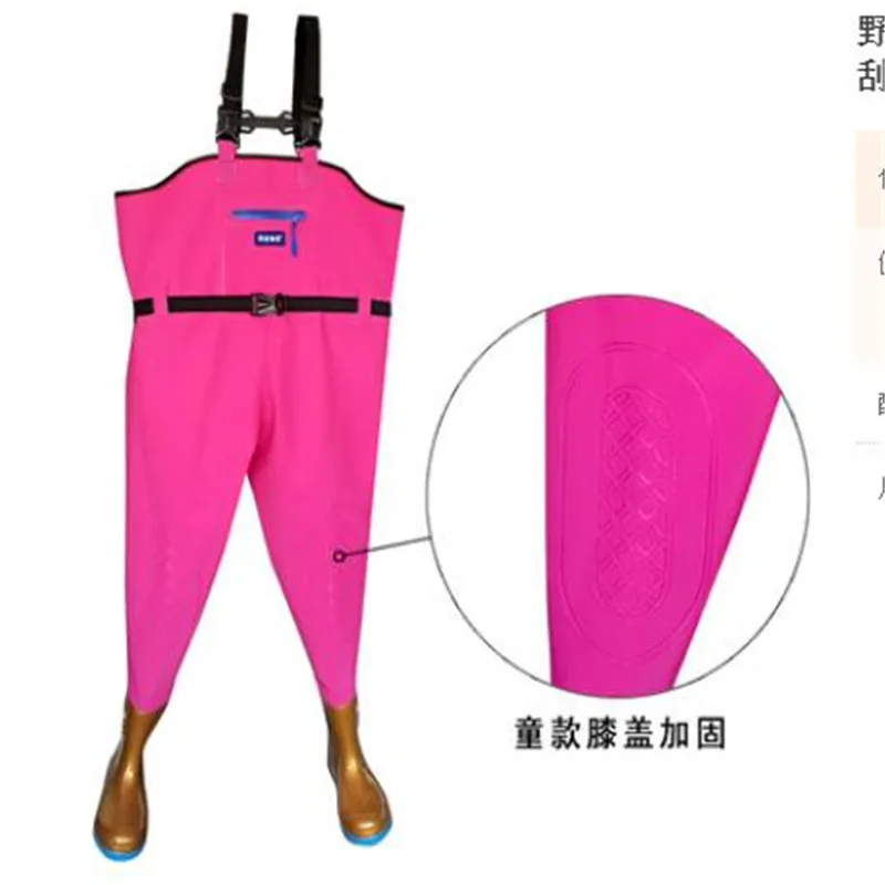 

Kids Jumpsuit Waterproof Wading Pants With Rain Boots Playing Water Sports Garden Beach Fishing Hunting Children Wader Trousers