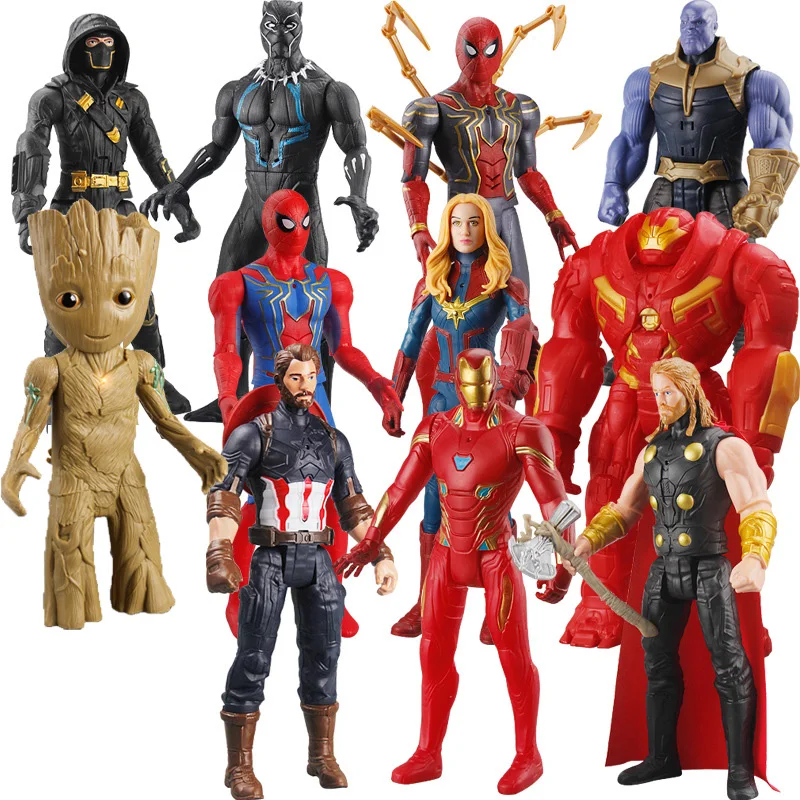 30 см супер герой Marvel фигурка ПВХ Мстители звуковые модели игрушки светящийся яд