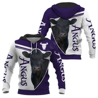 angus cowhereford cowcharolais cowtexas longhorn 3d printed hoodies animal pullover men for women sweatshirts sweater