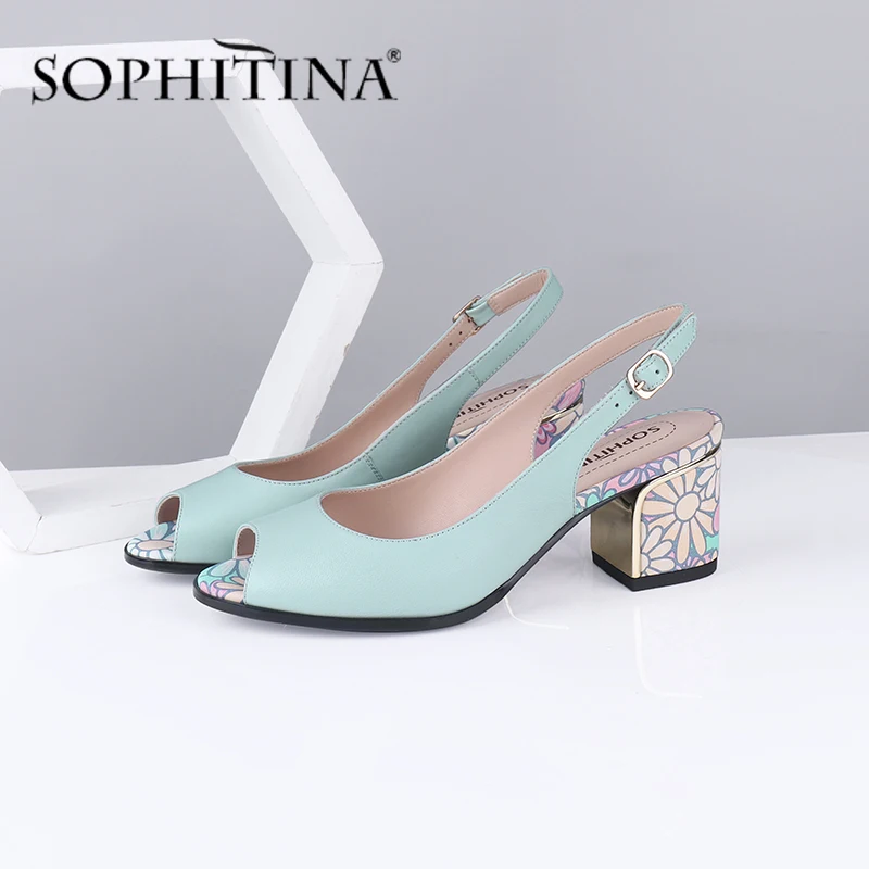 SOPHITINA/Новые летние женские Босоножки с открытым носком на квадратном каблуке