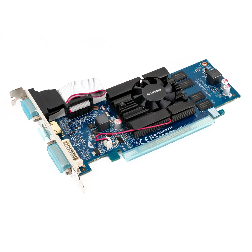 Gigabyte GV N210D3 1GI видеокарты 64 бит G 210 1G GDDR3 HDMI DVI VGA для Nvidia Geforce G210 оригинальная б/у