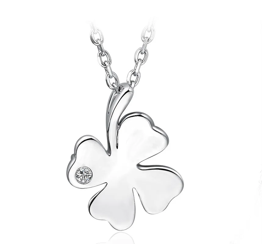 Boraizy подвеска из чистого белого золота с бриллиантами на удачу 18 К AU750 ожерелье