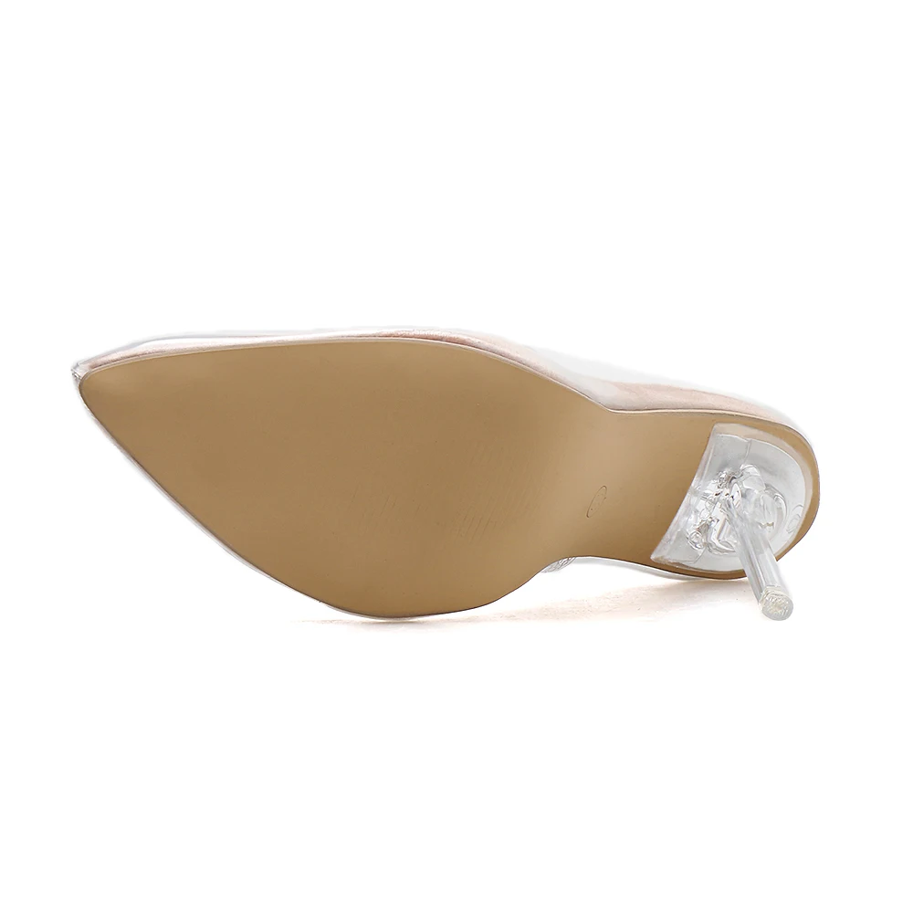 LanLoJer/прозрачные туфли лодочки из ПВХ Женские сандалии на высоком каблуке с