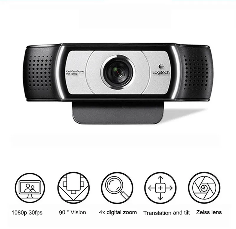 Умная веб-камера Logitech C930C HD 1080P с крышкой для компьютера Zeiss объектив USB