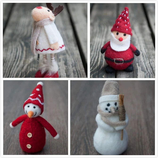 Новогоднее украшение для дома снеговик шерсть войлочная кукла мини-игрушки
