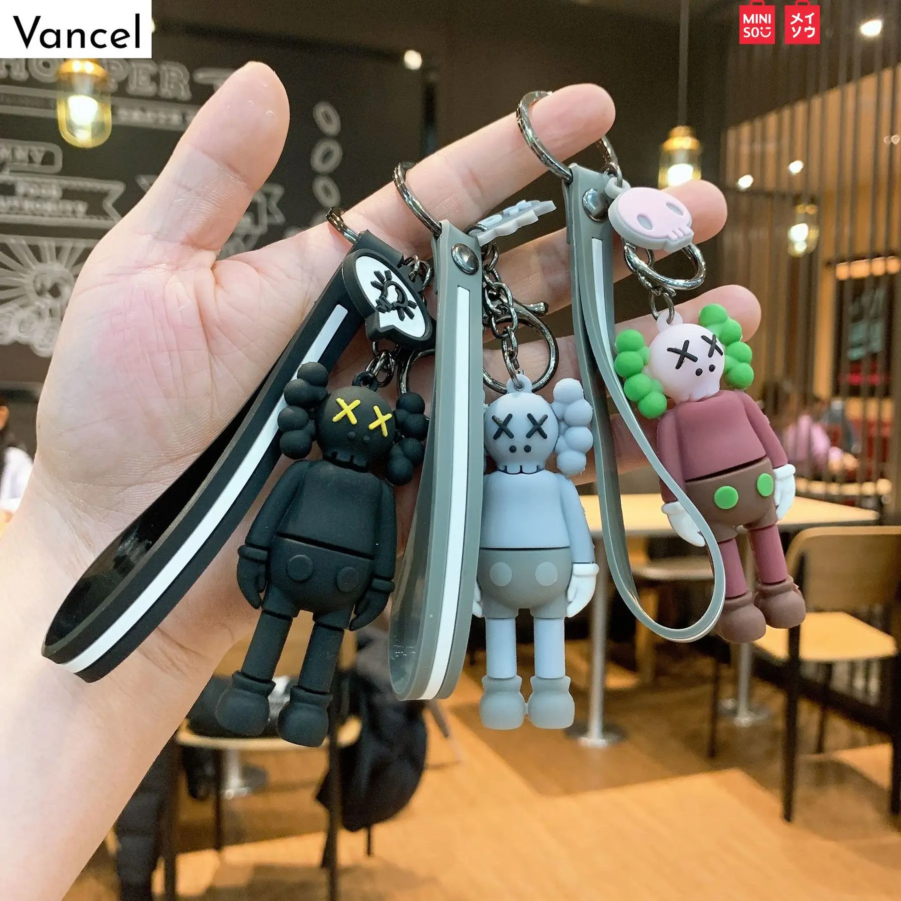 

Kawaii Sesame Street Kaws Keychain Car Decor Key Ring Pendant Bag Hanging Plush Kaw Action Figure Toy For Children Birthday Gift