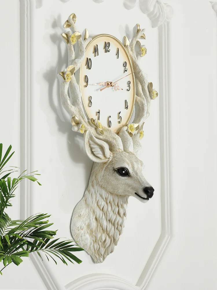 Минималистичные настенные часы в скандинавском стиле с оленем бесшумные для
