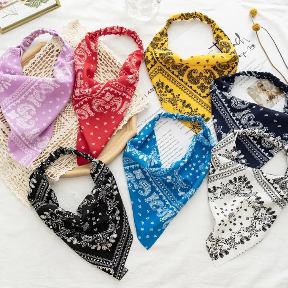 

Triangle Hair Band New Bandana Kerchief Hair Scarf Wrist Sports Women Handkerchief Headband Headwear Wraps Scarves Square B1B1