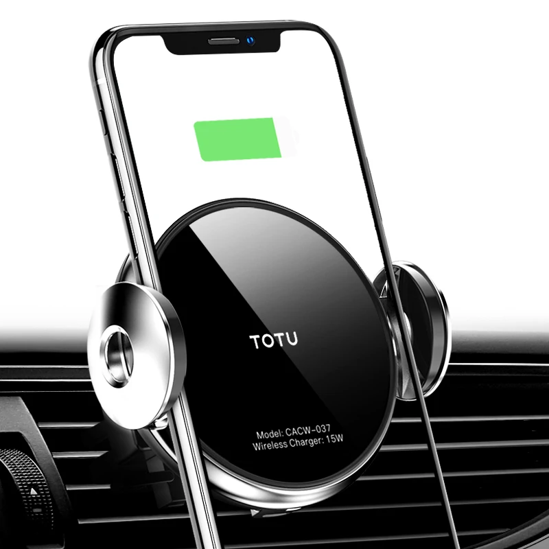 Автомобильный держатель для телефона TOTU Беспроводная зарядка iphone Samsung