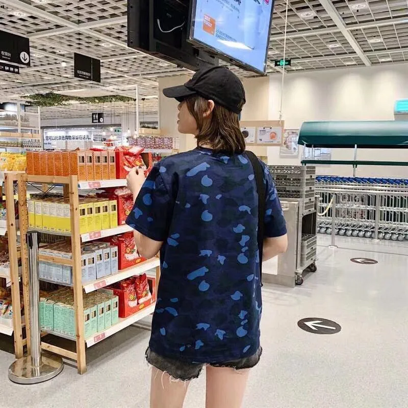 

Men's T-shirt Hip Hop Cotton Short Sleeve Japanese Street Fashion T-shirt Bape Shirt Tee