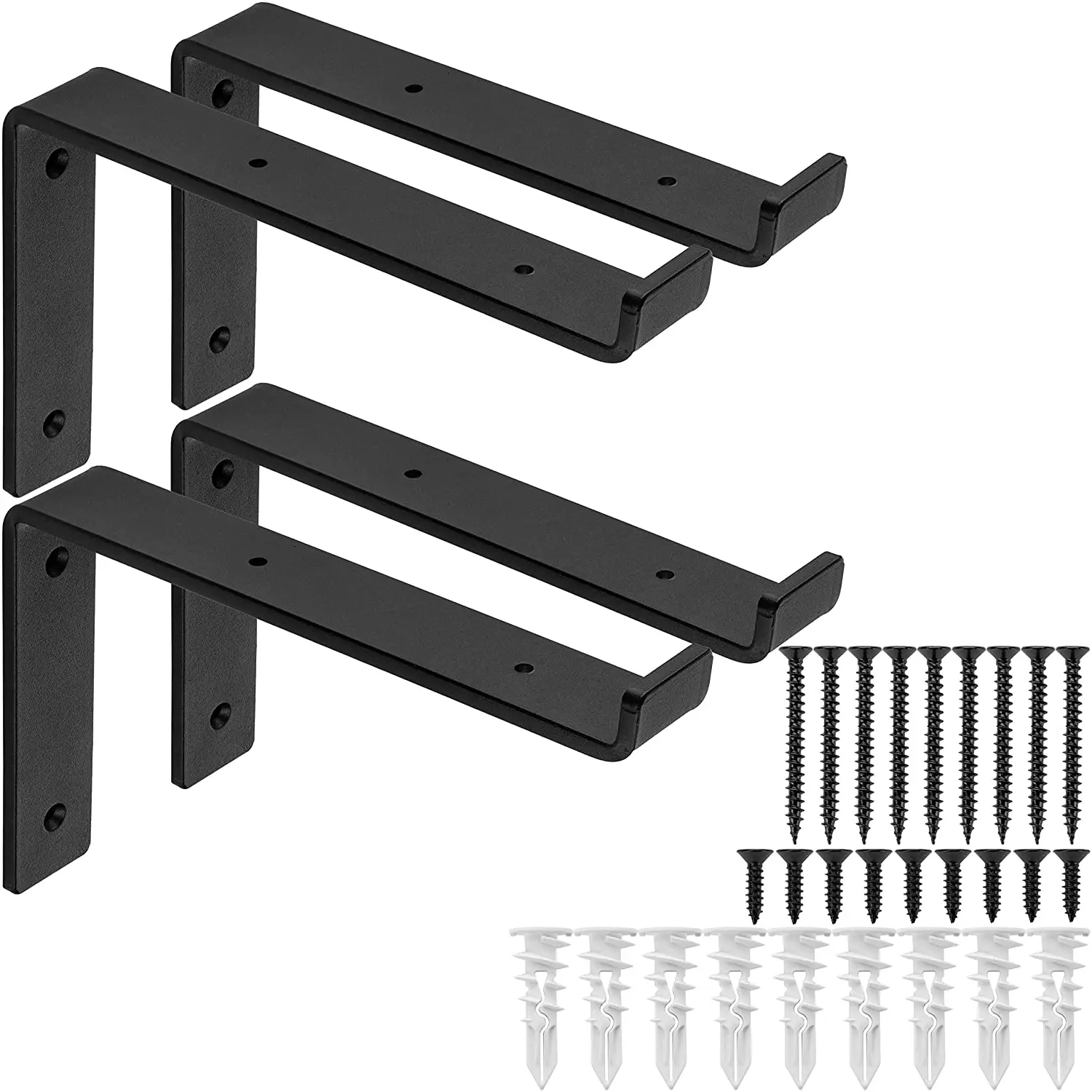 

Сверхпрочные кронштейны для полки-четверть дюйма (1/4 дюйма) толстый-деревенский промышленный современный фермерский держатель полки с черн...