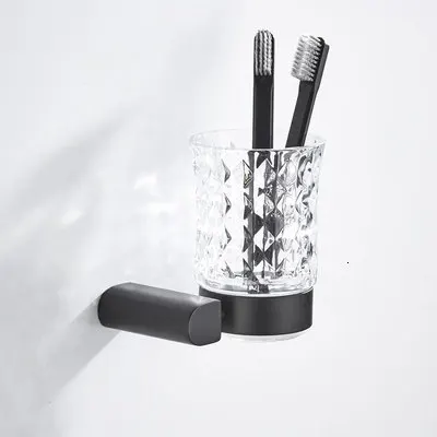 tooth brush holder Набор аксессуаров, угловой кронштейн, бумажный кронштейн, кронштейн для туалетной щетки, один набор черных аксессуаров для ванной комнаты из нержавеющей стали - Color: tooth brush holder