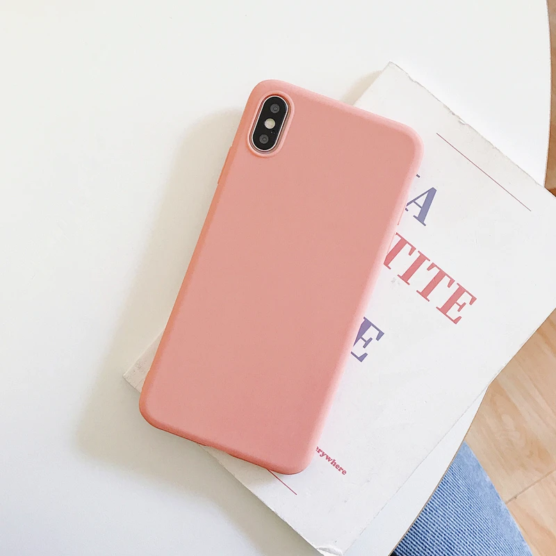 Силиконовый чехол Sunjolly яркого цвета для iPhone 11 Pro Max Xs XR X 8/7 Plus 6s/6 матовый задней