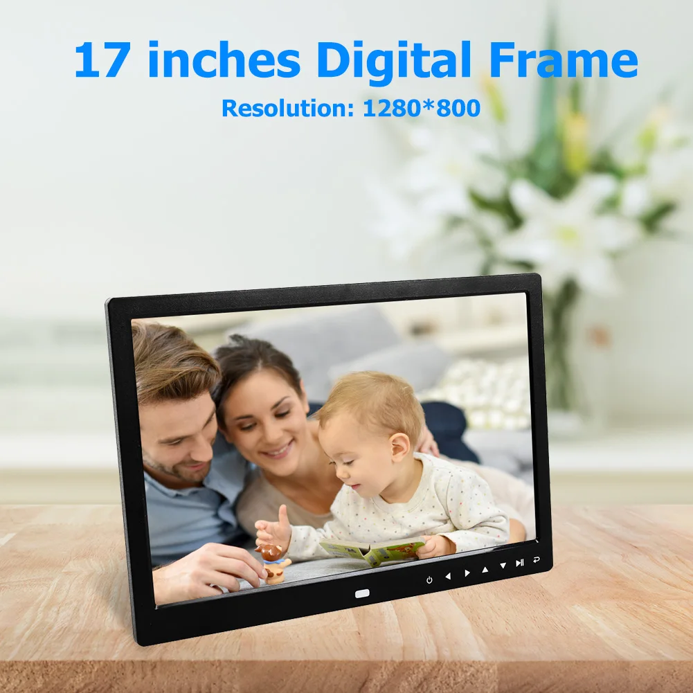 17 дюймовый Экран Цифровая фоторамка HD 1440x900 полный Функция фото и видео