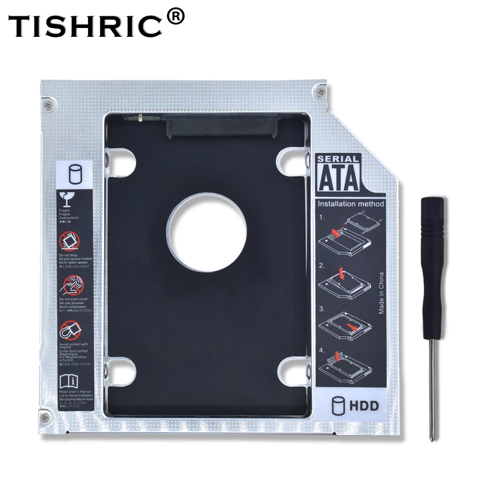 without panel TISHRIC 2nd 2,5 HD 12,7 мм SATA 3,0 HDD/SSD Caddy Корпус/адаптер для внешнего жесткого диска 2 ТБ коробка CD DVD ROM корпус Optibay - Цвет: without panel