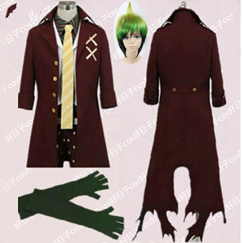 8PCS Ao no Exorcist Blue Exorcist King of Earth Amaimon men Cosplay Costume Halloween Cosplay Costume and wig