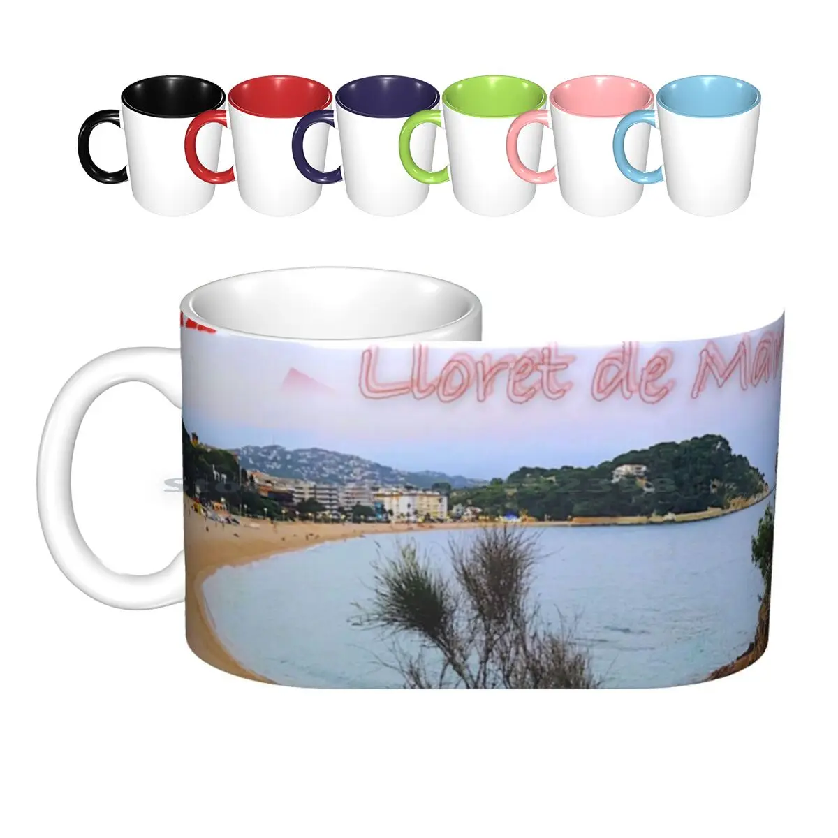 

I Love Lloret De Mar. Ceramic Mugs Coffee Cups Milk Tea Mug Sea Mountain Waves Sand Nature Creative Trending Vintage Gift