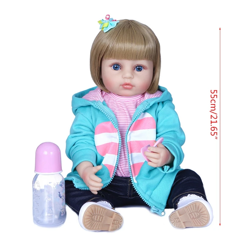 

22" Lifelike Realistic Doll Soft Vinyl Silicone Toddler Babies Lovely Girl Accompany Toy Christmas Gifts