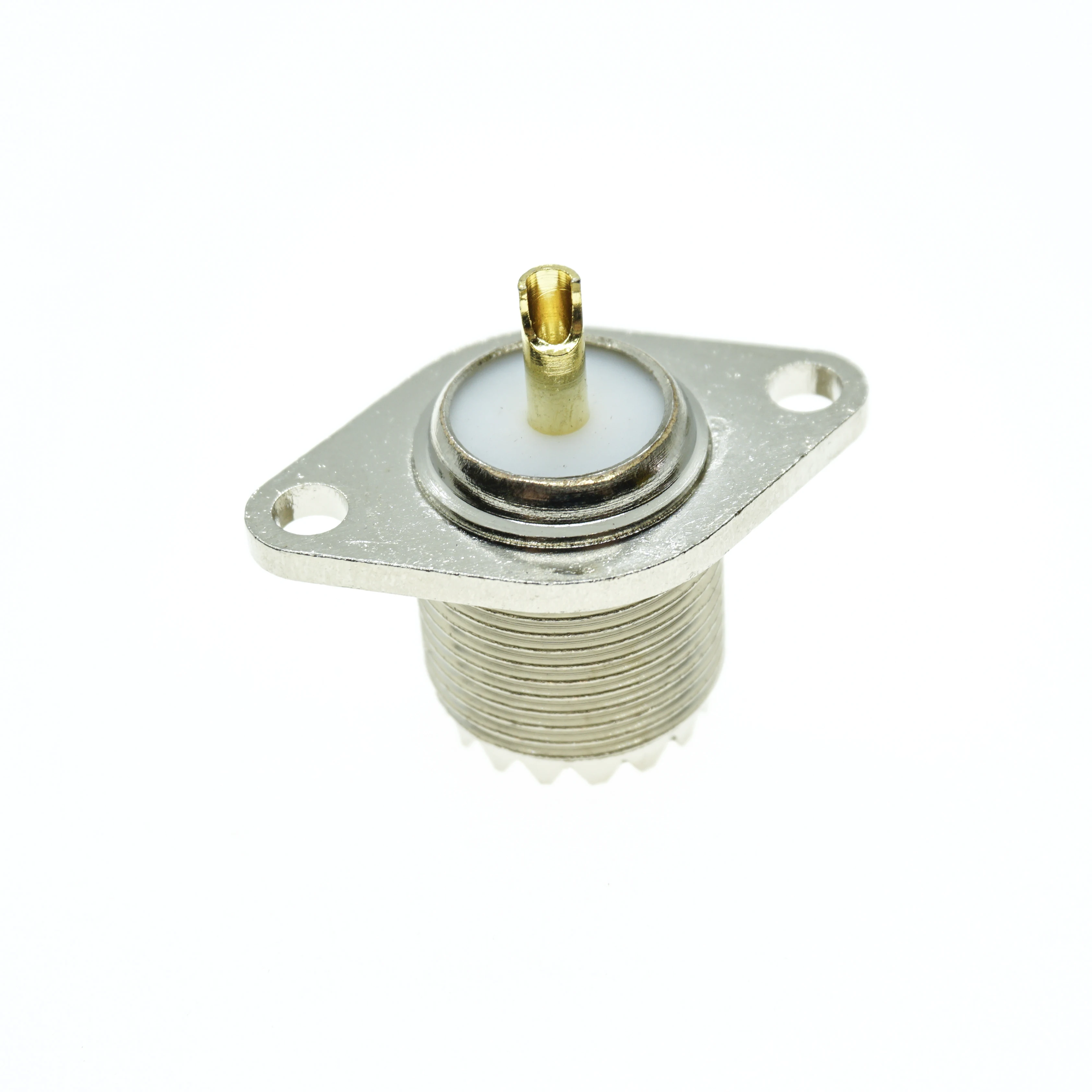 Разъем UHF PL259 SO239 Coax гнездо 2 отверстия фланец панель крепление припой чашка латунь