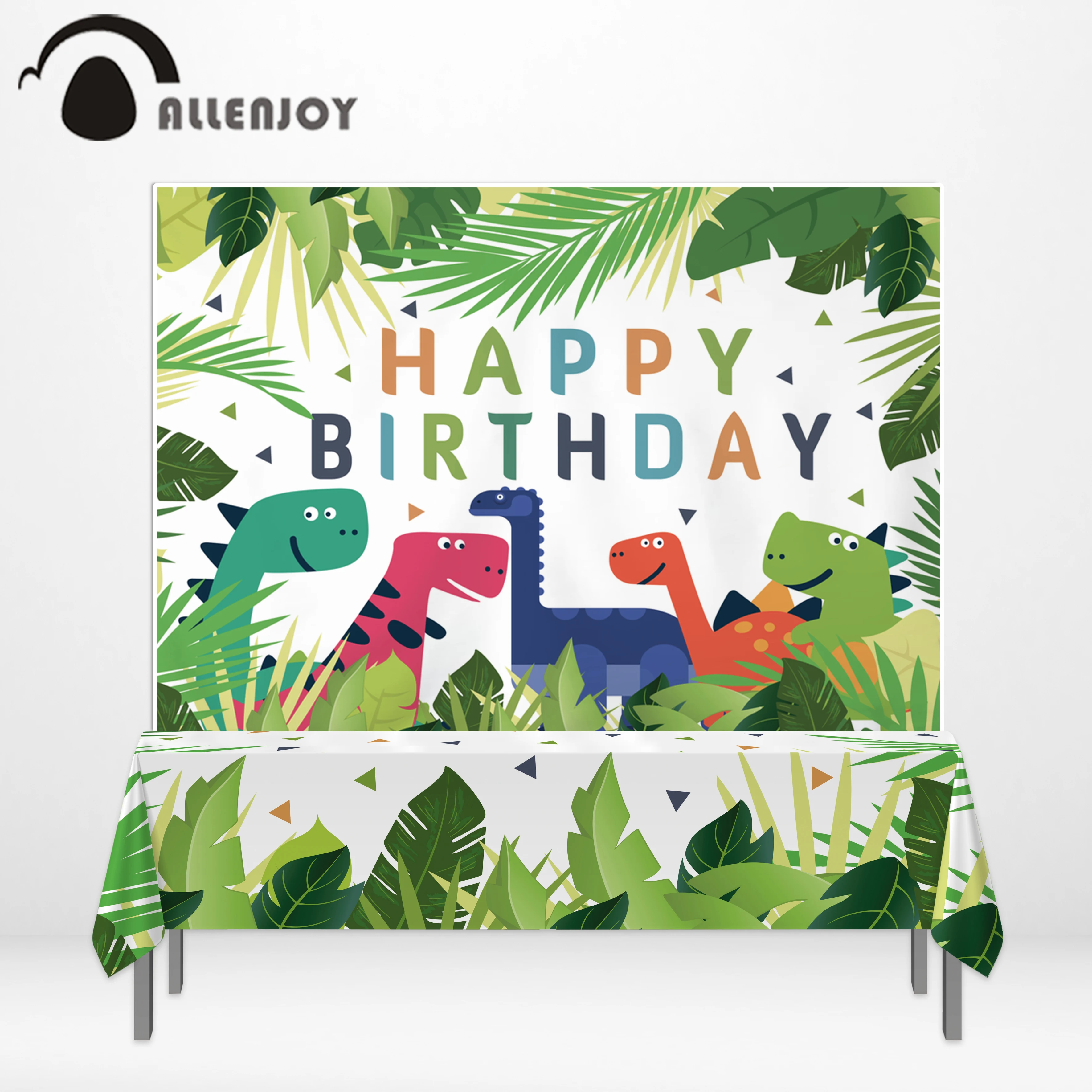 Фотофон allenjoy на день рождения с изображением динозавра сафари джунглей