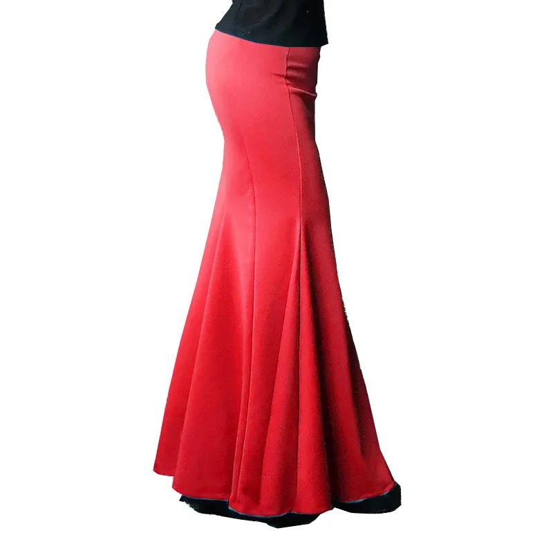 Женская облегающая длинная юбка русалка черная Красная Эластичная в Корейском