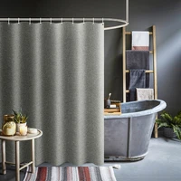 thickened imitation linen shower curtains solid hotel high quality waterproof bathroom curtains for hotels and families wf