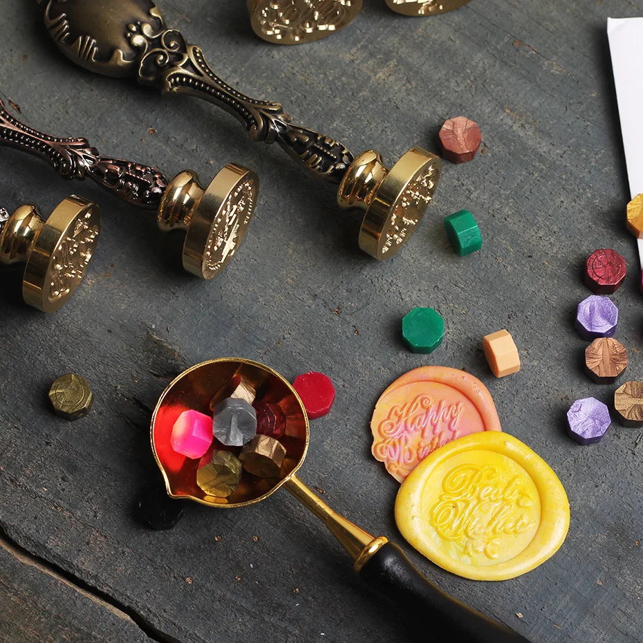 Retro Antique Paint Seal Metal Wax Stamp Scrapbooking Stamps HEAD Wedding Decorative Invitation Plant flowers Lacquer seal | Дом и сад