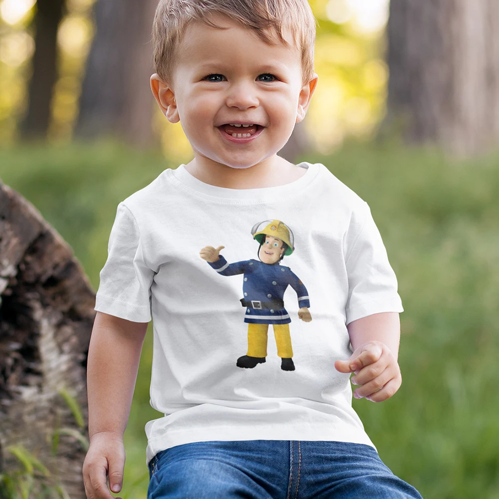 

2022 New Children Fireman T-Shirt Britain's Most Popular Cartoons Kids Clothes Fashion Casual Boys and Girls Summer Basic Tops