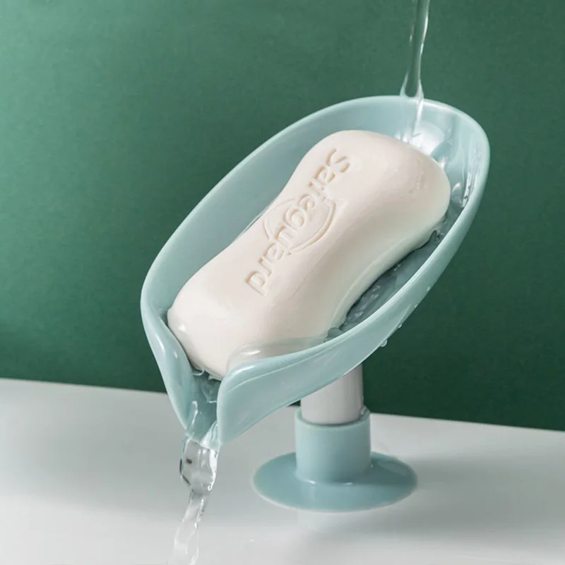 

Мыльница в форме листа с водосточной трубой для ванной комнаты, держатель для мыла, нескользящая коробка для хранения, дренажный контейнер, ...