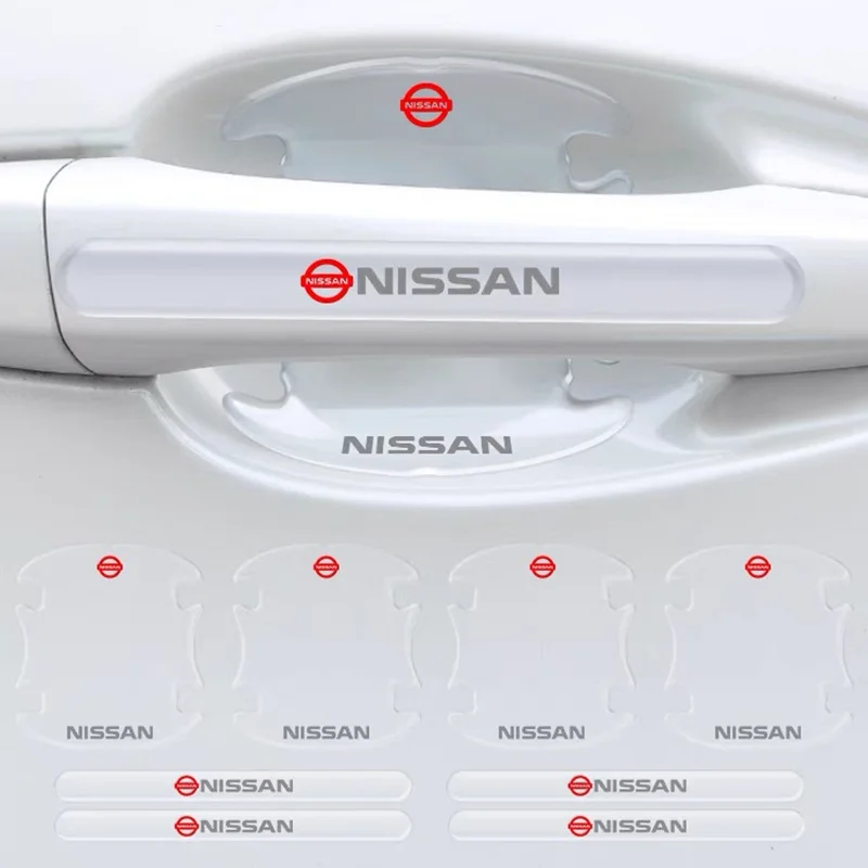

8PCS Transparent Car Door Bowl Handle Sticker Used For Nissan Qashqai Sylphy Nismo X-TRAIL Juke Leaf Sentra Patrol Maxima Altima