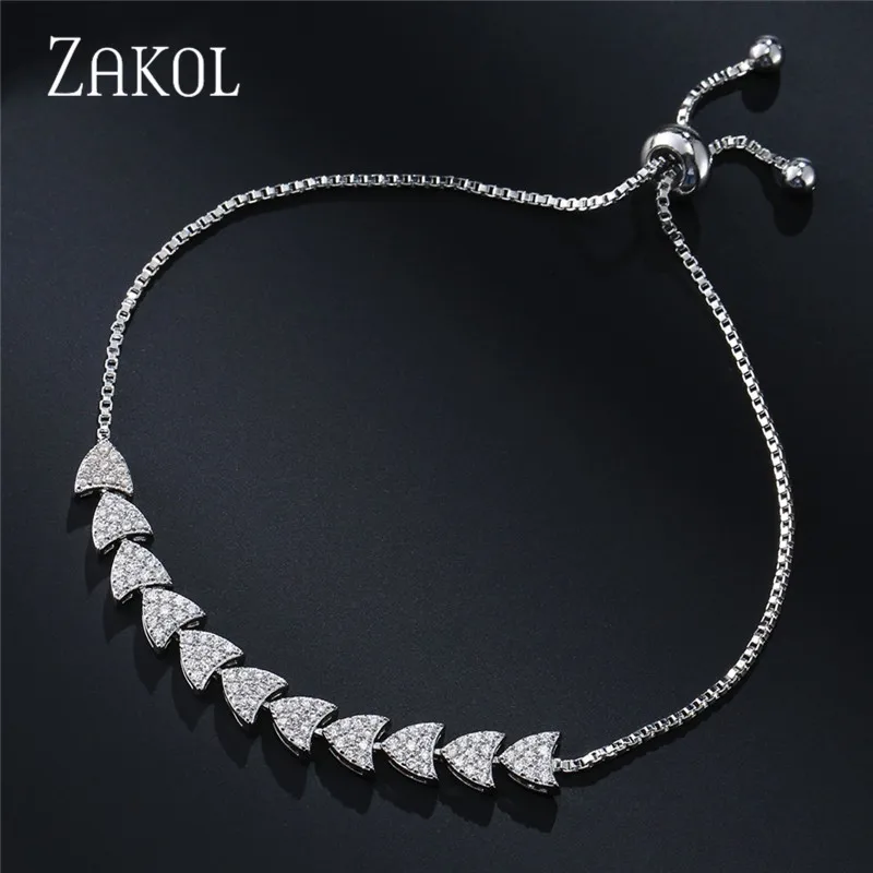 ZAKOL модные регулируемые браслеты для женщин свадебные хрустальные