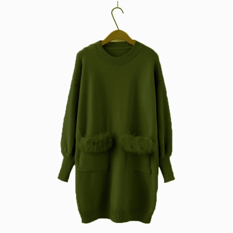 Women Knitted Long Sweater Solid Black Yellow Female Pullover 2019 High Quality Femme Sweaters | Женская одежда