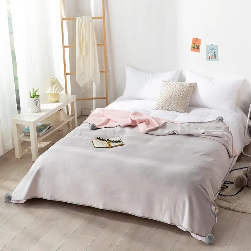 Двухстороннее плюшевое одеяло с подбором цветов Модное теплое для сна плюшевым