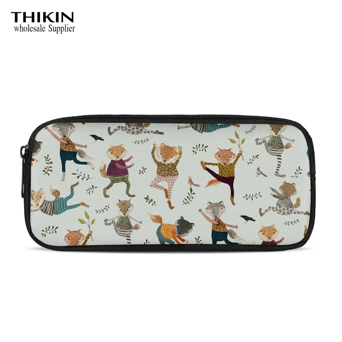 Женская портативная косметичка THIKIN с забавным принтом лисы Детские Пеналы