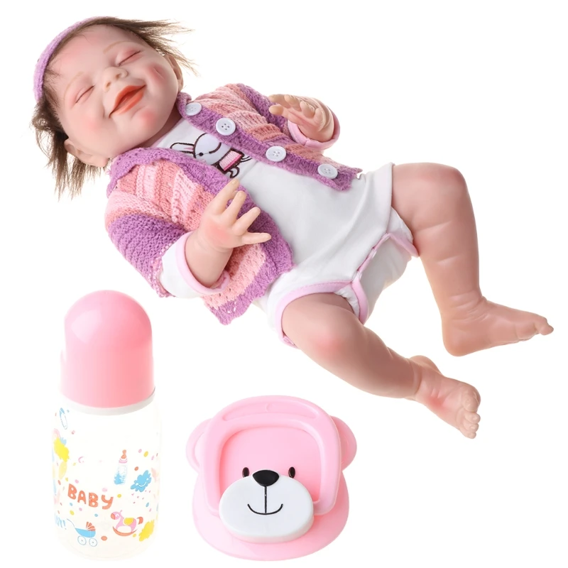 

46CM Realistic Dolls Silicone sleeping Dolls with infant Nourishing Accessories vivid Newborn Dolls for Baby Toddler