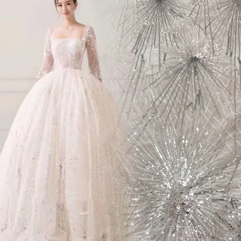 Новинка 2020 года Роскошные Блестки LFY серебристая белая вышивка французское