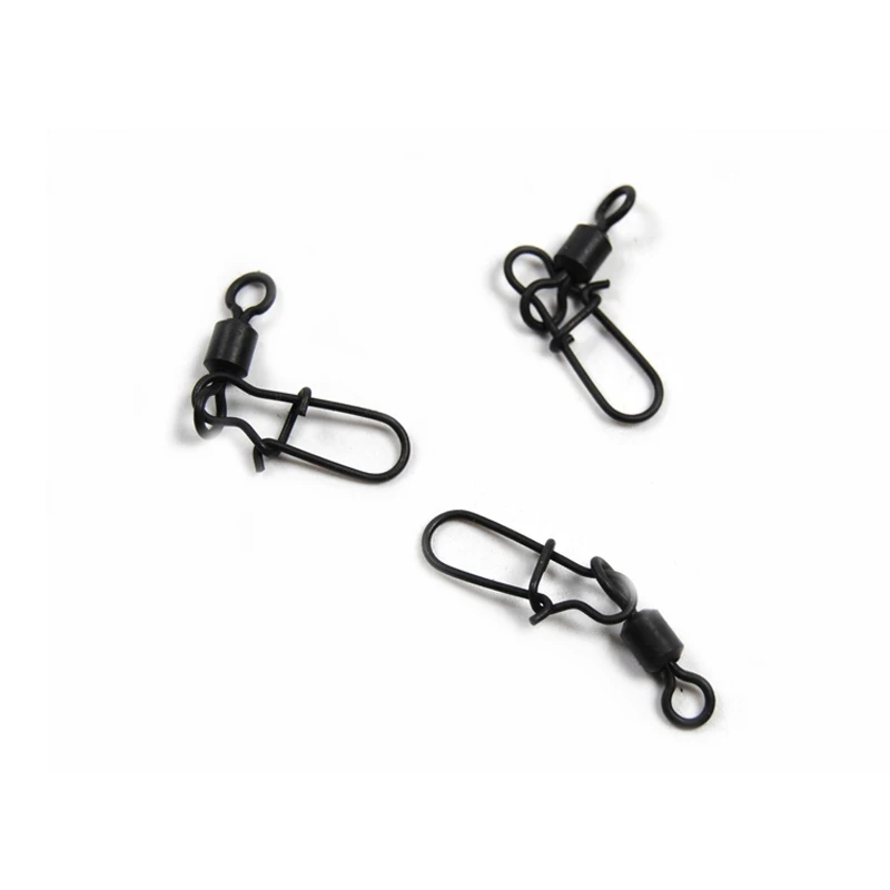 JIGEECARP 20 шт./лот латунный вращающийся вертлюг с защелкой матовый черный крючок для