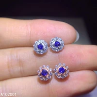 kjjeaxcmy fine jewelry natural sapphire 925 sterling silver women earrings new ear studs support test lovely