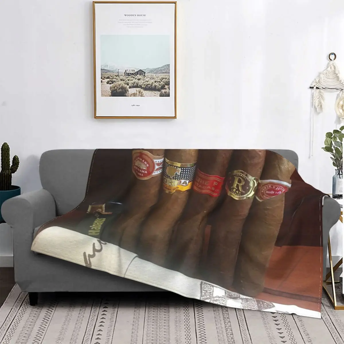 

Cuba-Havana-Manta para puros enrollada a mano, colcha para cama, manta a cuadros, colcha de muselina 135, manta para cama