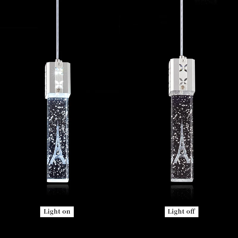 Светодиодная Подвесная лампа с прозрачными пузырями длинная трубка кулон для